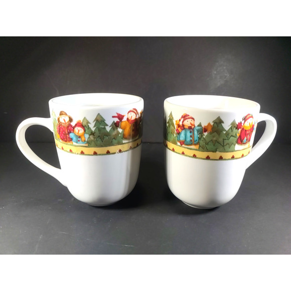 Gibson Christmas Snowmen Coffee Cocoa Cups Mug Lot Of 2 - Picture 2 of 8
